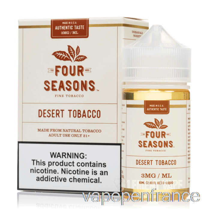 Tabac Du Désert - Quatre Saisons - Stylo Vape 60 Ml 12 Mg